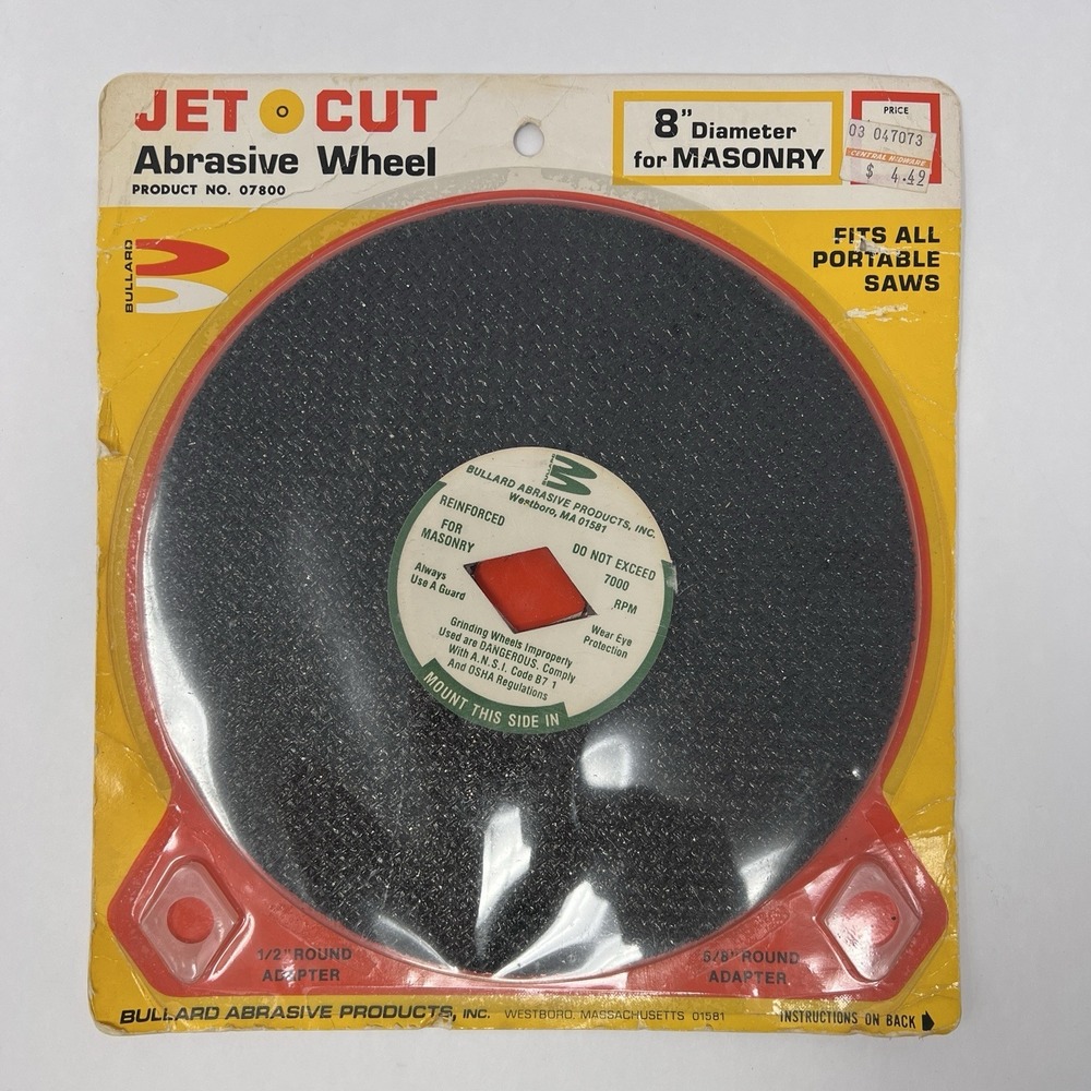Jet Cut Abrasive Wheel 8" diameter for Masonry fits all Portable Saws